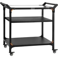 BBQ-Toro Grillablagetisch Grillwagen 94 x 61 x 90 cm, Schwarz, Grilltisch mit großer Arbeitsfläc