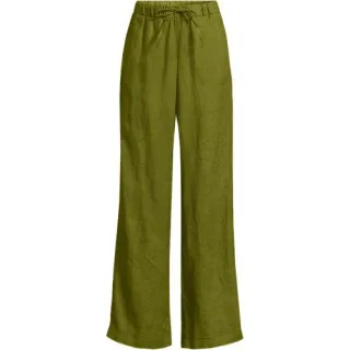 Weite Premium Reinleinen-Schlupfhose, Damen,  Grün, Leinen, by Lands' End