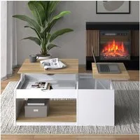 Vicco Couchtisch Avela, Weiß/Sonoma/Weiß, 55 x 110 cm (1-St)