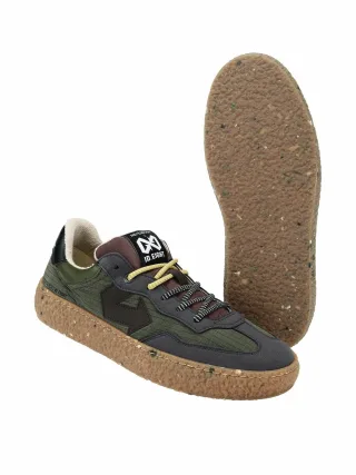 ID Eight Herren Collab-Sneaker Uriduri Grün 54 % Polyester (recycelt, wasserabweisend), 29 % Nylon (recycelt), 8 % Desserto (veganes Kaktus-Leder), 5 % Apfelschale, 4 % BioVeg (Maiskorn)