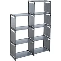 ESTEXO Regal Treppenregal Stufenregal Bücherregal Stecksystem Stoff 7 Fächer Büch