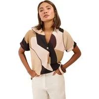 Friends Like These Kurzarmbluse Friends Like These Kurzarm-Bluse mit Kragen (1-tlg)