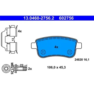 ATE Bremsbel?ge hinten Renault Fluence Megane Sc?nic