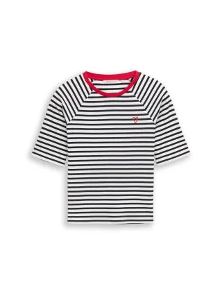 Denim Tom Tailor - T-Shirt mit Streifenmuster navy white stripe - Gr. - S