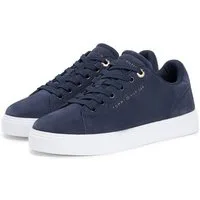 Tommy Hilfiger TH FEMININE CUPSOLE SUEDE Plateausneaker Freizeitschuh, Halbschuh, Schnürer mit Logoschriftzügen