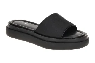 Calvin Klein HW02461 BEH FLATFORM SLIDE Damen Pantoletten ck black Textil/Ech...