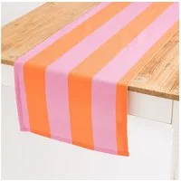 SCHÖNER LEBEN. Tischläufer Tischläufer Streifen orange pink 40x160cm von SCHÖNER LEBEN., Digitaldruck