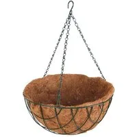 BURI Blumenampel Blumenampel 30cm mit Kokosfaser Pflanzeinlage Hängeampel Hängeschale P