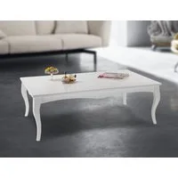 alesvelt Couchtisch LUKENS in edlem Barockstil MDF Hochglanz 80/130 cm, Barockstil