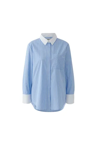 Oui - Bluse lt blue white - Gr. - 42