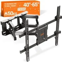 RICOO TV-Wandhalterung TV Wandhalter schwenkbar 43 47 50 55 60 65 Zoll max 50 Kg S7244, (bis 65 Zoll, VESA 200x200 bis 400x400, 1-tlg., vollbeweglich ausziehbar neigbar ausziehbar 31" bis 65" Halterung, bis 15° Neigung, bis zu 120° Schwenkung Fernseh