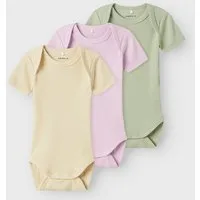 Name It Kurzarmbody NBNBODY 3P SS SOLID RIB NOOS (Packung, 3-tlg)