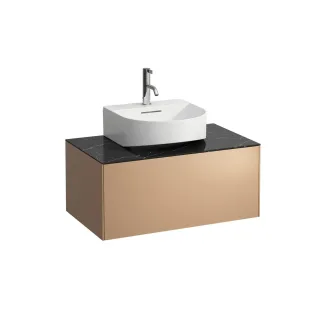 LAUFEN Waschtischunterschrank SONAR f.HWB H816341/2 1 Schubl 775x455 Ausschn mi Kupfer&Nero Marquina H4054410341411