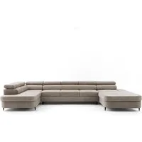 Muffo Ecksofa PRIAM MAXI U, Schlaffunktion, hohe Metallbeine, mit Bettkasten