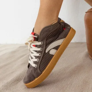 Grand Step Shoes Taylor High Top Sneaker Cord coffee 38