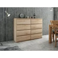 Raumhirsch Furniture Kommode, Sideboard, Kommode für das Schlafzimmer - Wohnzimmer (Maße: 100 × 39 × 101,5 cm, 8 Schubladen, Rollenschienen), viele Farbvarianten - Hochwertig & stabil