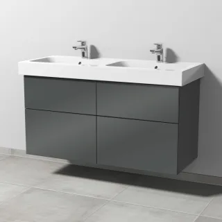 Sanipa 3way Waschtischunterbau zu Geberit iCon Waschtisch mit 4 Auszügen, Anthrazit-Glanz SF65679