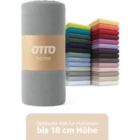 OTTO home Spannbettlaken PHYSALIS in BASIC und PREMIUM Qualität, 100% Baumwolle, Jersey (110 g/m), Gummizug: rundum, (1 Stück), für Matratzen bis 18 cm Höhe, Bettlaken, Spannbetttuch, pflegeleicht
