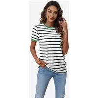 Imily Bela T-Shirt Damen Einfaches Kurzarm Top (Packung, 1-tlg., 1per-Pack) mit Rundhalsausschnitt