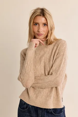 molly bracken - Strickpullover mit Muster beige - Gr. - XS