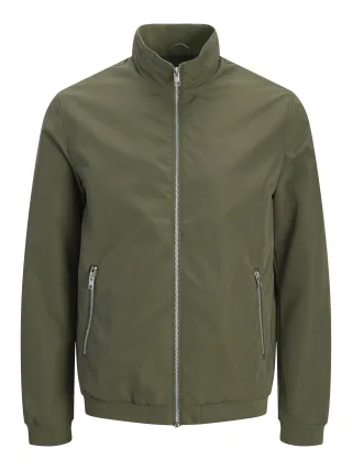 JACK&JONES - JJERUSH HARRINGTON BOMBER NOOS Dusty Olive - Gr. - M