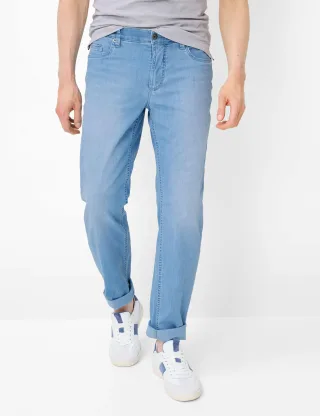 Eurex by Brax Herren Five-Pocket-Hose Style LUKE BLEACHED, denim hellblau, Gr. 30U