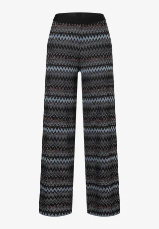 MORE & MORE - Jerseyhose mit Zick-Zack Dessin schwarz - Gr. - 38