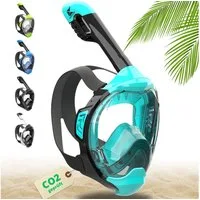 Khroom Schnorchel Schnorchelmaske Kinder / Erwachsene Tauchermaske Vollgesichtsmaske (Seaview Y, Full Face Maske zum Schnorcheln), CO2 geprüfte Vollmaske, sehr angenehm zu tragen