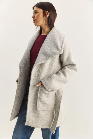 Texturierter Midi-Mantel