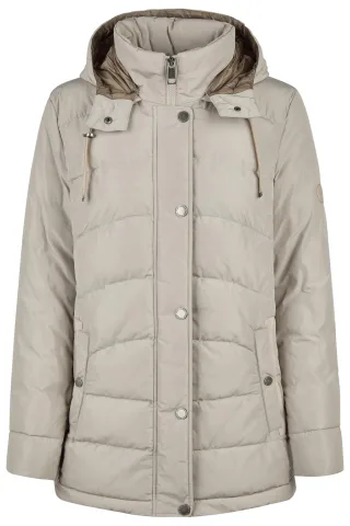 Barbara Lebek - Jacke Down Free mit Kapuze stone - Gr. - 44
