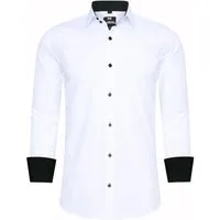 R-NEAL Businesshemd Herren Kontrast Hemd "R-NEAL" Hochzeit-Hemd Slim Fit Stretchhemd