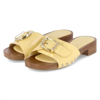 Tamaris Open Toe Clogs  Gelb - Gr. 39 -  Textil