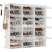 SONGMICS Schuhregal Schuhschrank, 30 x 40 x 30 cm pro Fach, für Flur, Eingangsbereich, mit 12 Fächern, mit Türen, für bis zu 48 Paar Schuhe, anpassbar