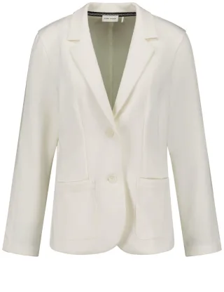 GERRY WEBER Collection - Blazer aus Jersey mit Rib-Details beige/weiß - Gr. - 40