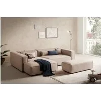 LeGer Home by Lena Gercke Ecksofa PIARA XXL, L-Form, Schlaffunktion, Cord, Leinenoptik o. Strukturstoff, Hocker stellbar zum Schlafsofa (Krokodilverbinder), tiefe Sitzfläche