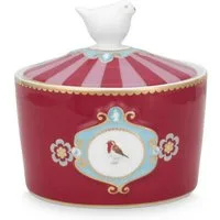 PiP Studio Zuckerdose Love Birds Medallion Zuckerdose rot/pink 300ml, Bone China