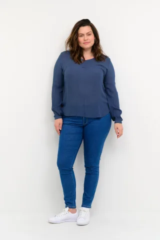 Langarm-Bluse Regular fit Vintage Indigo blue