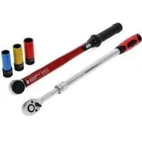 red Radwechsel-Sortiment, 5-teilig, Drehmomentschlüssel schwarz/rot