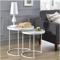 IDIMEX Couchtisch LEYRE, Couchtisch 2er Beistelltisch 2 Satztisch Glas Wohnzimmertisch Soaftisc