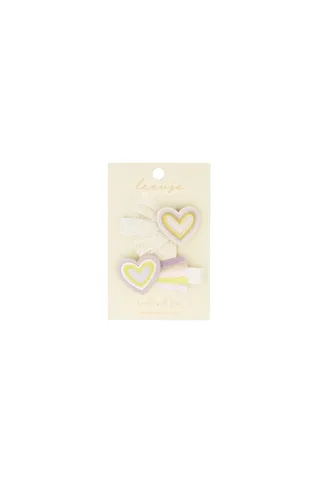 Leevje Haarspangen 'embroidery heart clips'