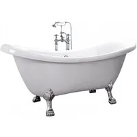 HOME DELUXE Badewanne Freistehende Badewanne FAMA, (1-tlg), 176 x 74 x 79 cm, inkl. Überlaufschutz & Siphon