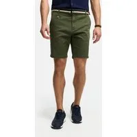 Indicode Chinoshorts Herren INThews Chino Shorts Herrenshorts aus Twill mit passendem Gürtel