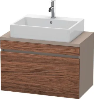 Duravit DuraStyle Konsolenwaschtischunterbau wandhängend Nussbaum dunkel & Basalt Matt 800x478x512 m DS530202143