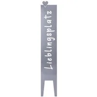 UNUS GARDEN Gartenstecker Gartenstecker groß Schild Lieblingsplatz Metallschild (1-St., ca. 115 x 19,5 cm (HxB) - Silber) Gartenschild Dekospruch Deko Lieblingsplatz