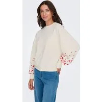 ONLY Sweatshirt ONLBROOKE L/S O-NECK FLOWER SWT Baumwollmischung, regular fit