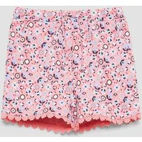 s.Oliver Shorts Leggings Jersey-Shorts mit All-over-Print und Spitzen-Detail