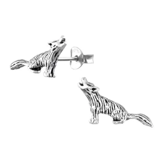 Wolf Ohrringe aus 925 Silber