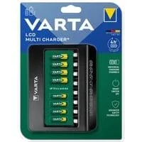 LCD Multi Charger+, Ladegerät schwarz, Lädt bis zu 8 AA, AAA