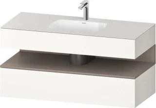 Duravit Qatego Einbauwaschtisch mit Konsolenwaschtischunterbau Weiß Supermatt 1200x550x600 mm - QA47 QA4787043840010