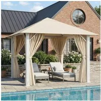 HOMALL Pavillon Winterfest und Wasserdicht Pavillon 300x300/300x400 für 6-10 Personen, mit 4 Seitenteilen, (160 g + Gegengewicht PU-beschichtetes Polyestergewebe Dicker fester Rahmen), Pavillon mit 90-mm-Aluminium, Dreiecksverstärkung und Doppelträge